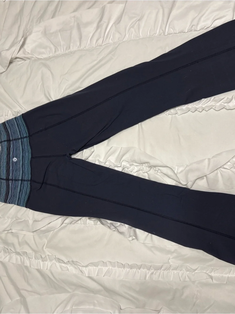 lululemon athletica Navy Leggings with Striped Waistband